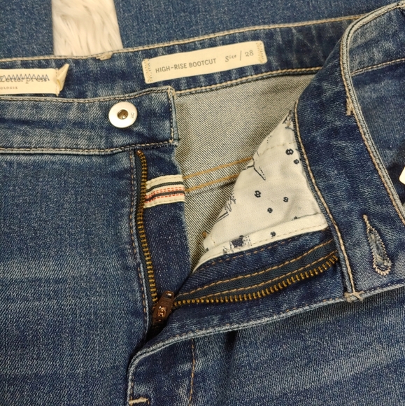Pilcro Anthropologie high rise Boot cut jeans Retro Flared Buttons Hem size 28 - Picture 5 of 14